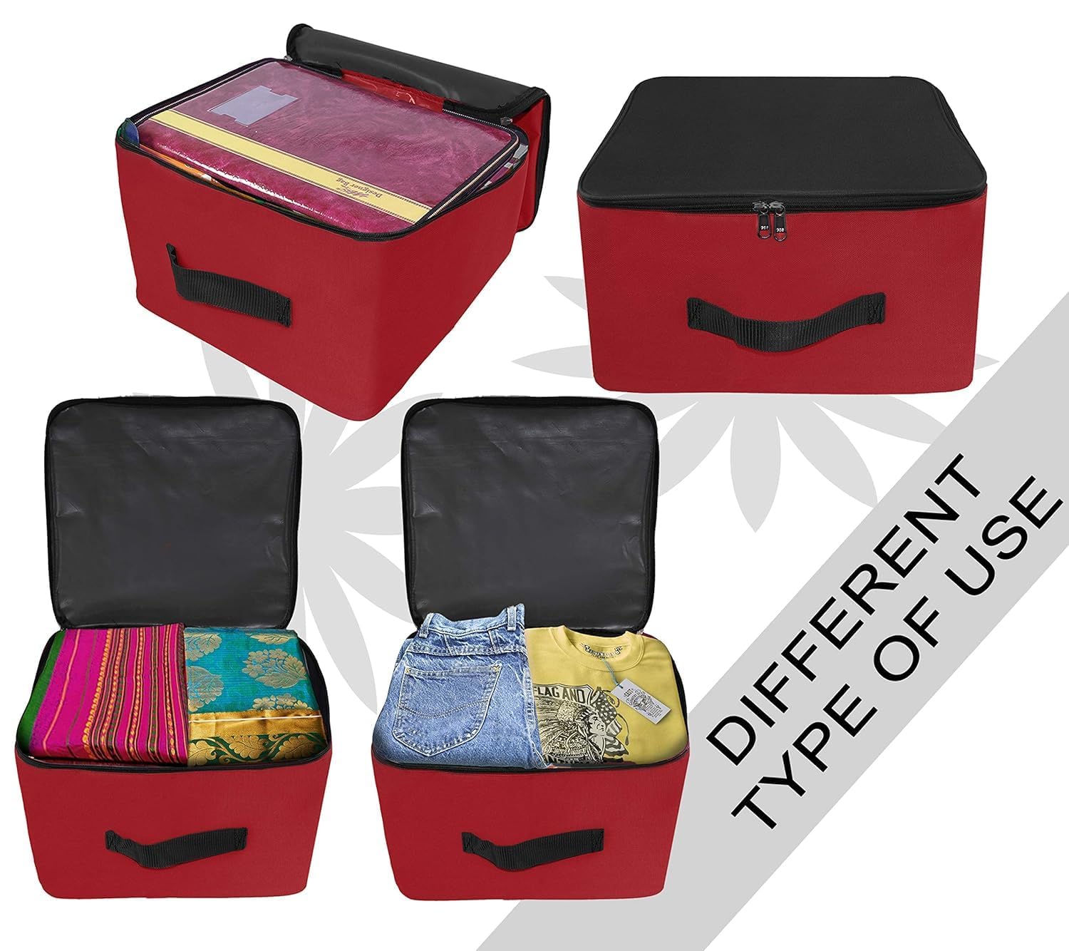 Storite 10 Pack Nylon Underbed Moisture Proof Wardrobe Organizer Storage Bag For Clothes With Zipper Closure And Handle Square -